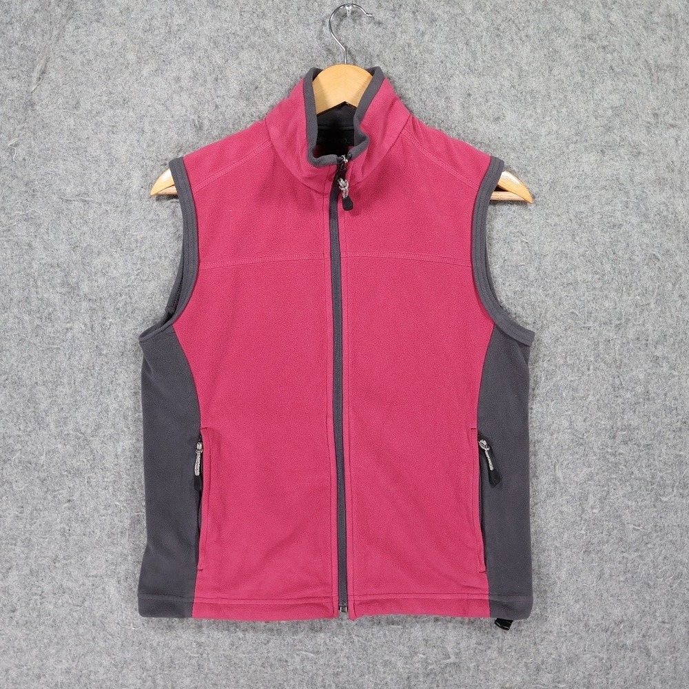 North End Fleece Vest Ladies Small Pink Excellent Wolf Graphic Two Tone Full Zip